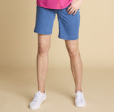 Stretch Denim Knee Length Short Light Denim