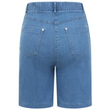 Stretch Denim Knee Length Short Light Denim