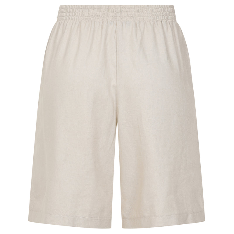 Tailored Linen Shorts With Pockets Stone