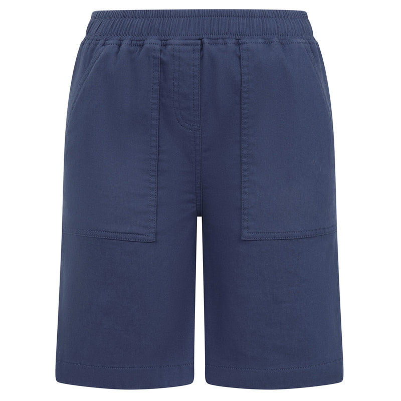 Washed Cotton Stretch Short Navy