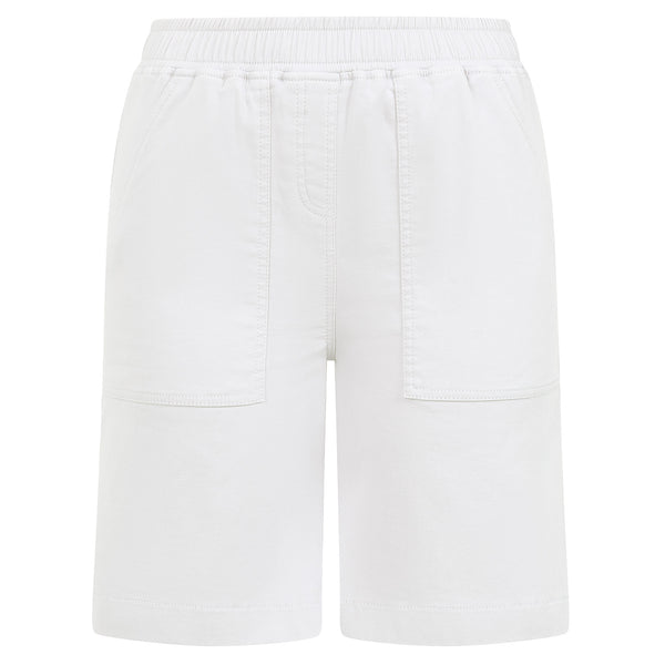 Washed Cotton Stretch Short White