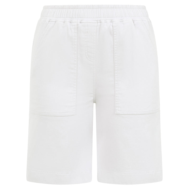 Washed Cotton Stretch Short White