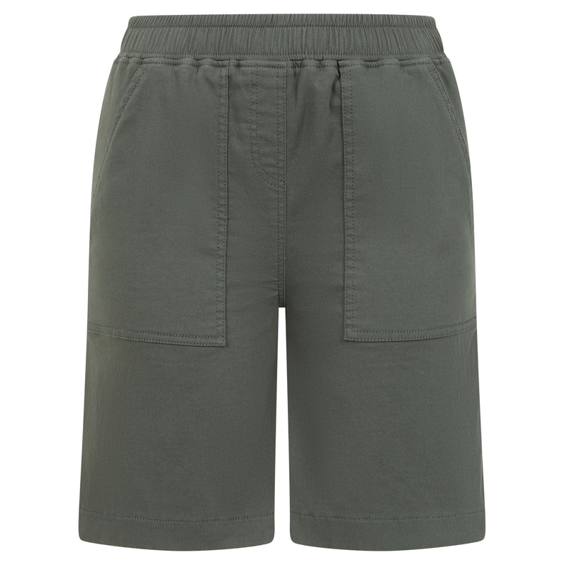 Washed Cotton Stretch Short Khaki