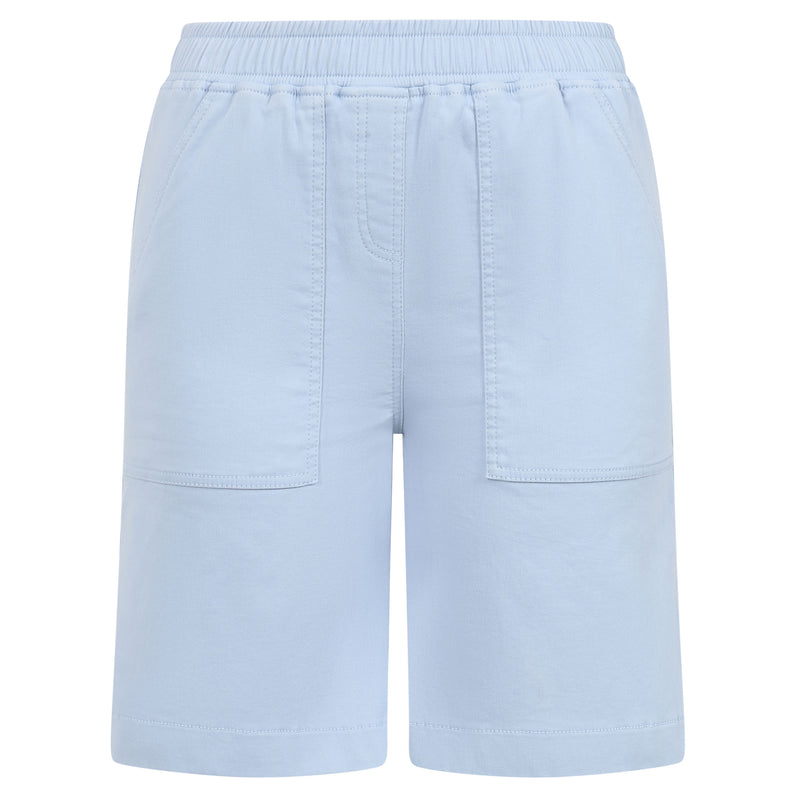 Washed Cotton Stretch Short Light Blue