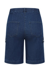 Stretch Denim Combat Shorts