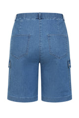 Stretch Denim Combat Shorts