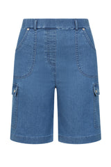 Stretch Denim Combat Shorts