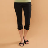 Jean Style Bengaline Stretch Crop Black