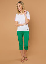 Jean Style Bengaline Stretch Crop Emerald