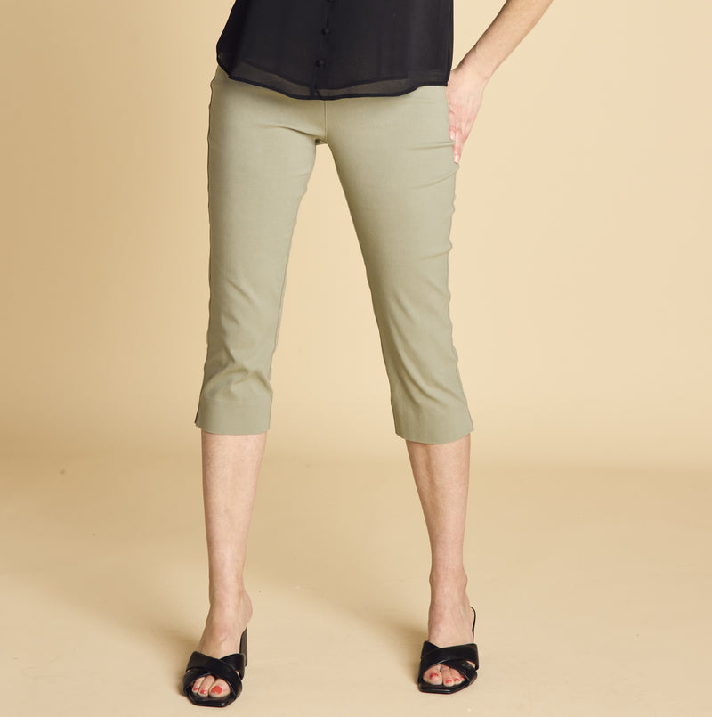 Jean Style Bengaline Stretch Crop Khaki