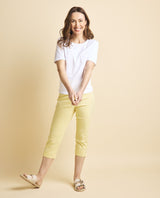 Jean Style Bengaline Stretch Crop Lemon