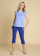 Jean Style Bengaline Stretch Crop Royal Blue