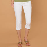 Jean Style Bengaline Stretch Crop White