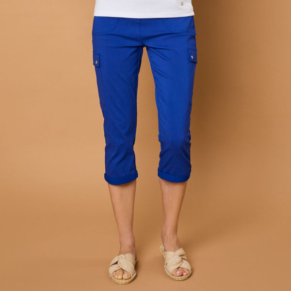 Combat Style Bengaline Stretch Crop Royal Blue