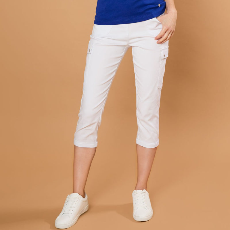 Combat Style Stretch Utility Crop White