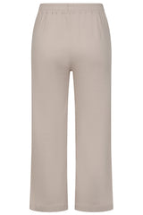 Cotton Washed Straight Leg Cropped Trousers