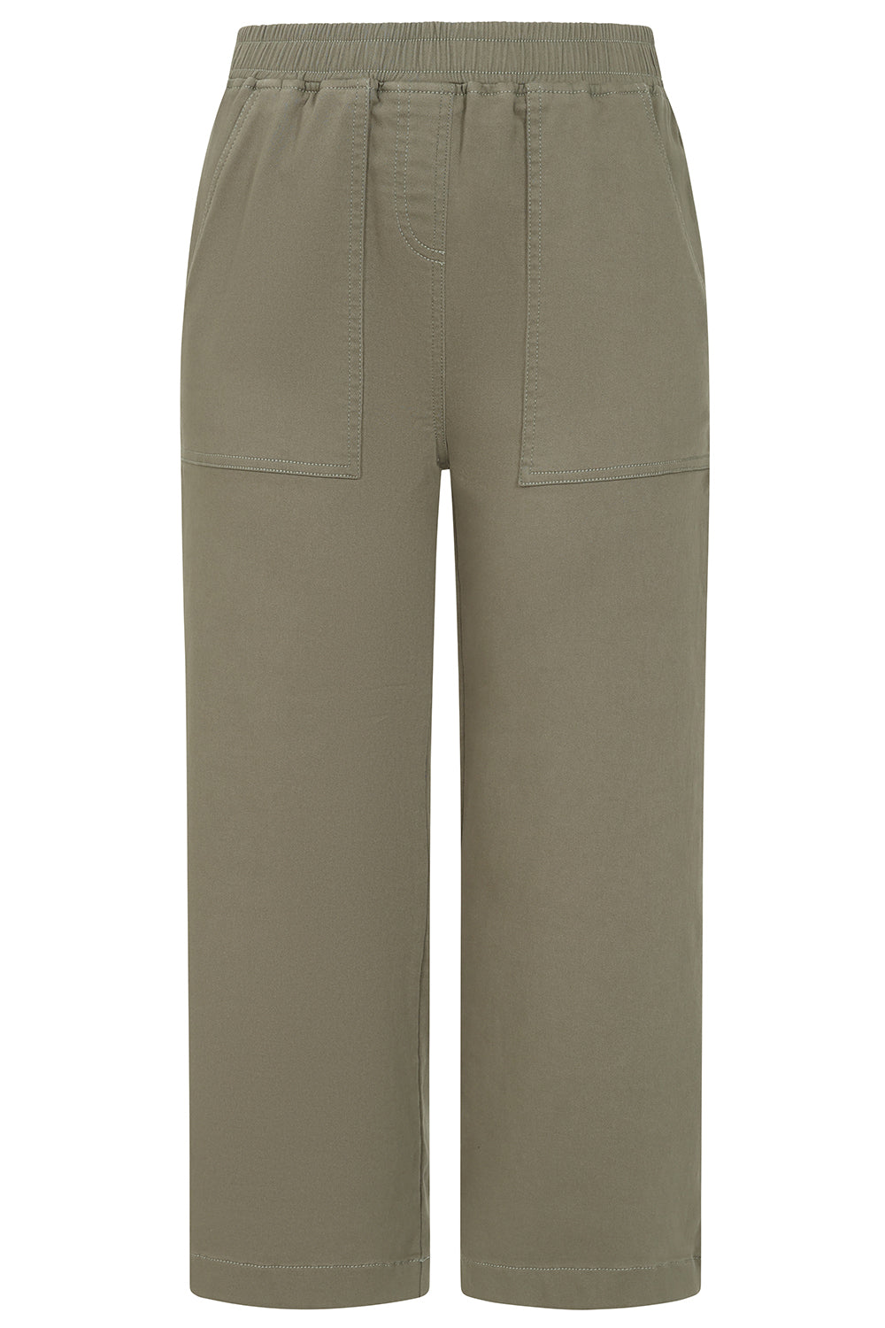 Cotton Washed Straight Leg Cropped Trousers – Emreco
