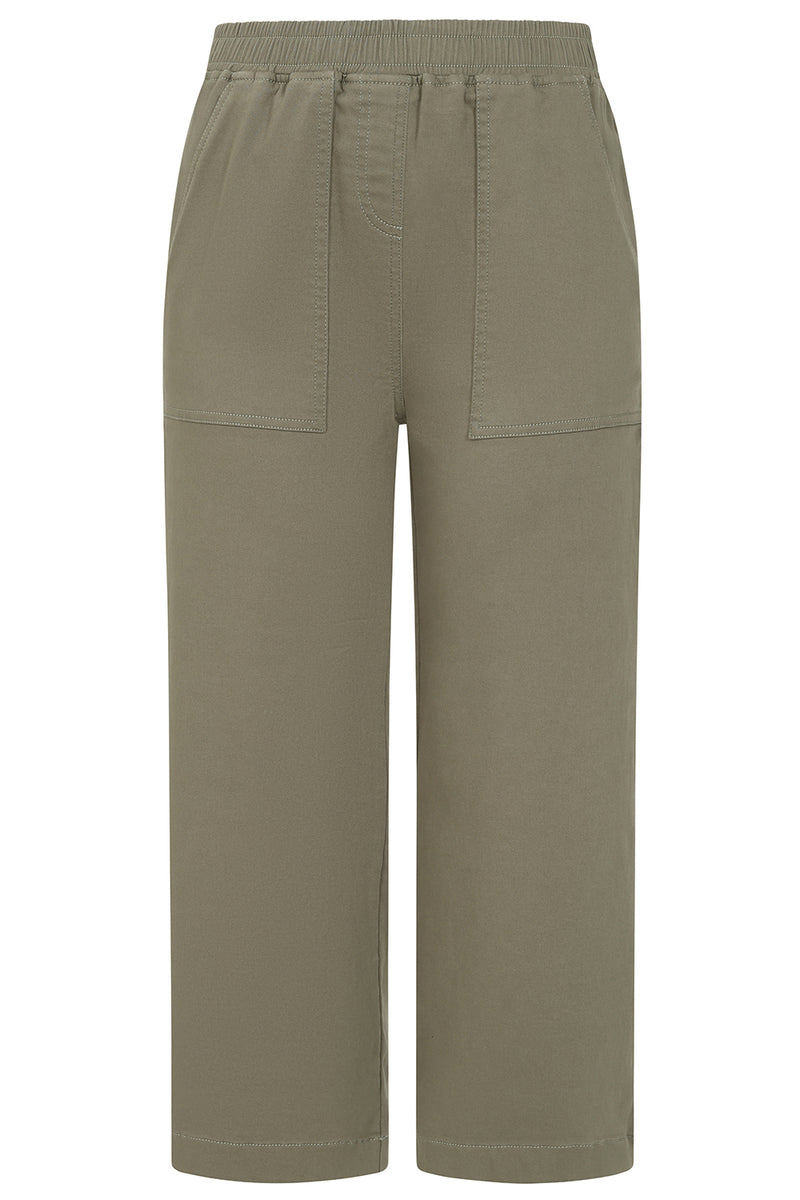 Cotton Washed Straight Leg Cropped Trousers – Emreco