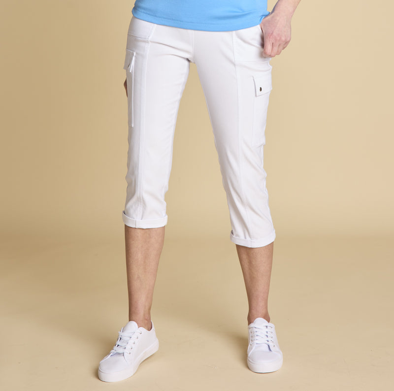 Combat Style Bengaline Stretch Crop White