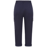 Combat Style Bengaline Stretch Crop Navy