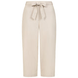Linen Tie Waist Crop Stone