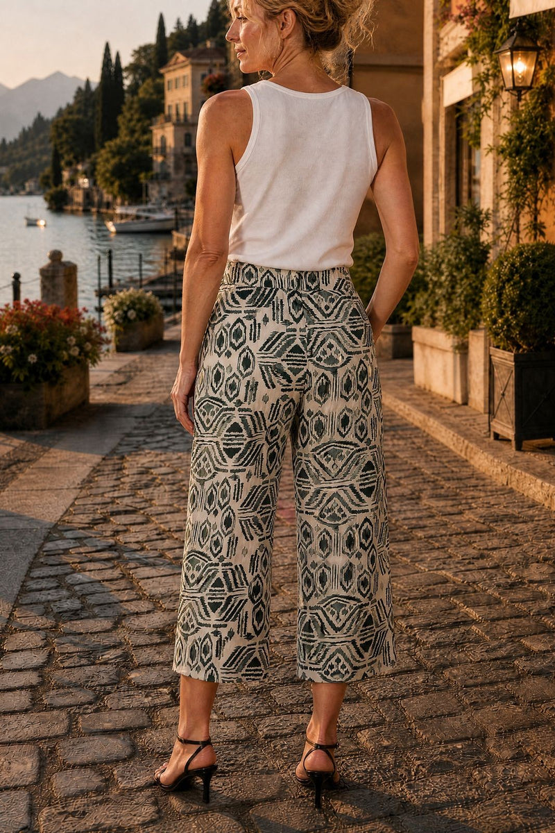 Aztec Print Cropped Trousers Emreco aztec-print-cropped-trousers-emreco