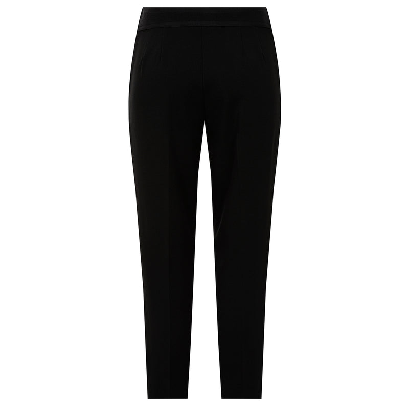 Crepe Stretch Tapered Trouser Black