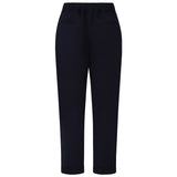 Elastic Back Cotton Turn Up Chino Navy