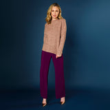 Wide Leg Stretch Trouser Berry