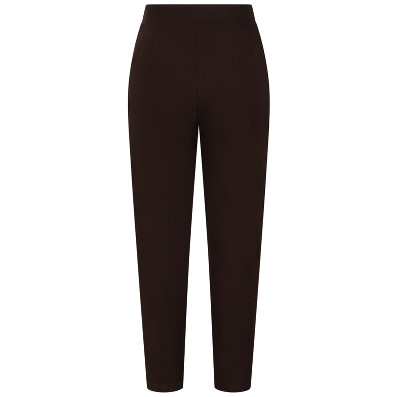 Fleece Lined Pull On Bengaline Trouser Dk Chocolate