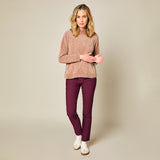 Fleece Lined Pull On Bengaline Trouser Bordeaux