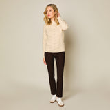 Marl Pointelle Jumper Oatmeal