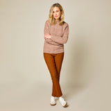 Marl Pointelle Jumper Rust