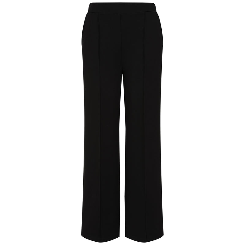 Wide Leg Ponte Stretch Trouser Black