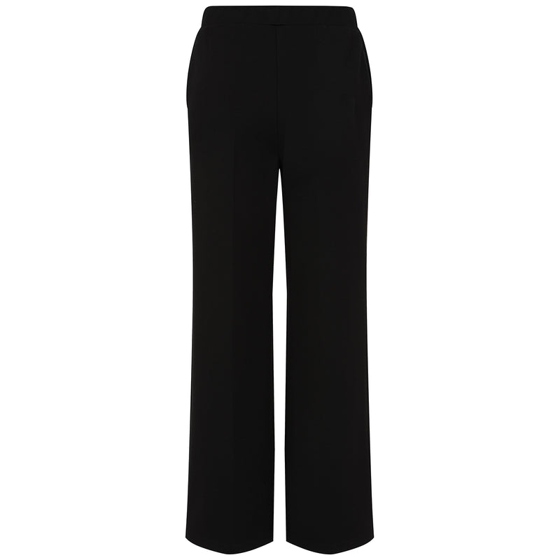 Wide Leg Ponte Stretch Trouser Black