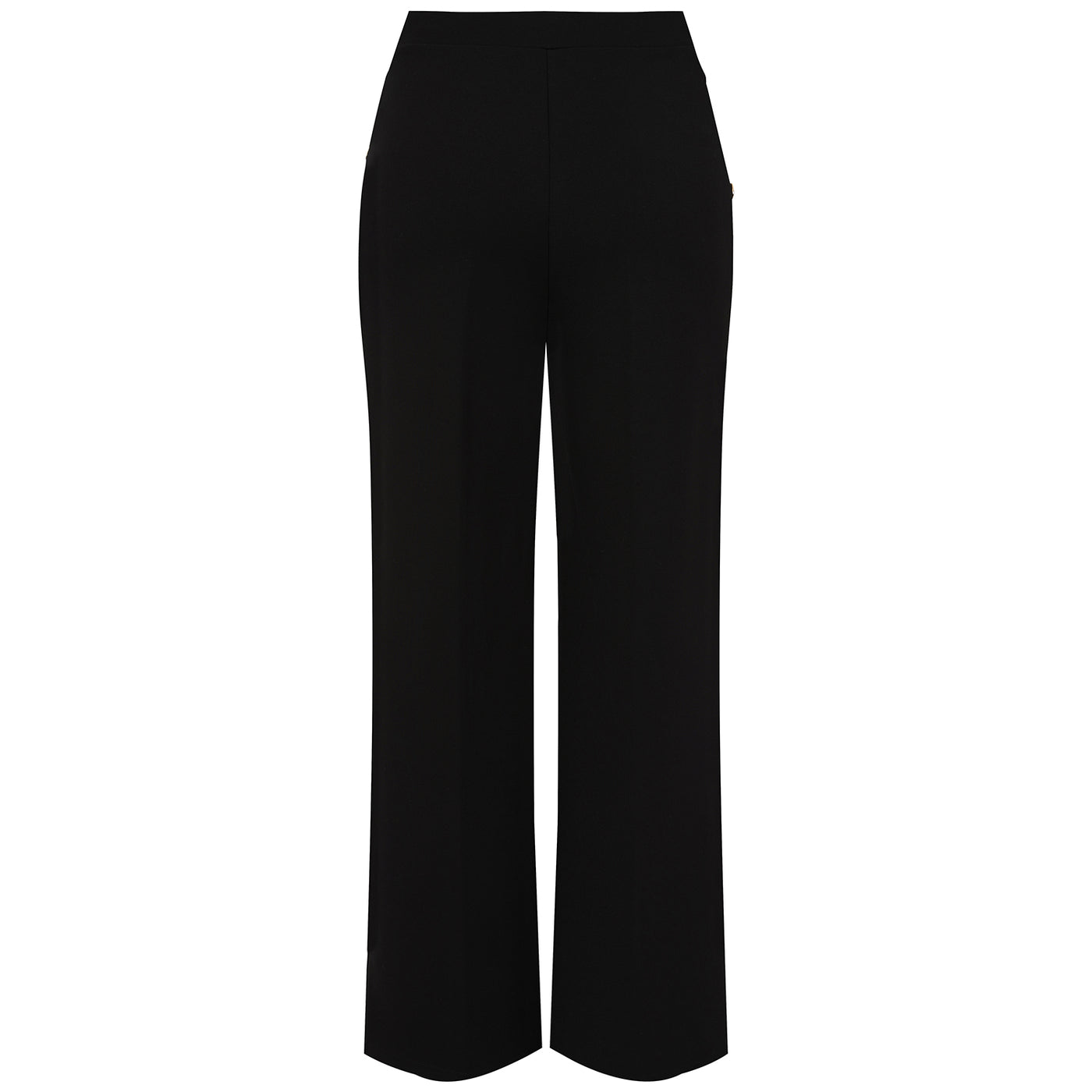 Button Detail Ponte Wide Leg Trouser Black – Emreco