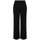 Button Detail Ponte Wide Leg Trouser Black