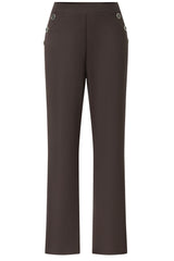 Wide Leg Trousers With Button Detail