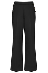 Wide Leg Trousers With Button Detail