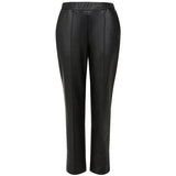 Faux Leather Pu Pull On Trouser 27" Black