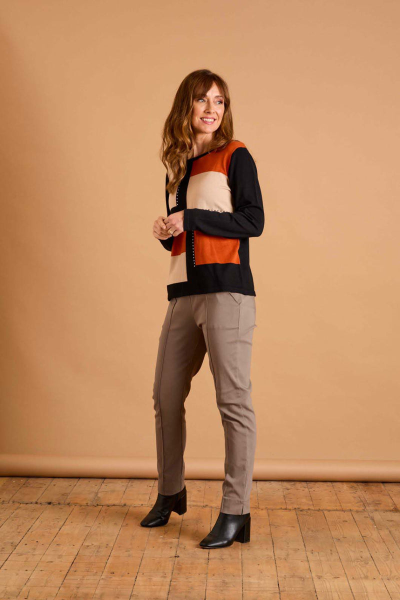 Pintuck Bengaline Trousers Deep Stone
