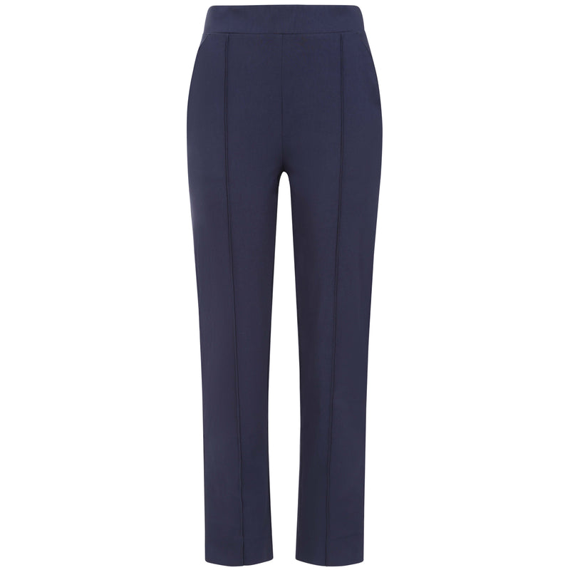 Pintuck Bengaline Stretch Trousers Navy