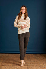 All Over Pattern Ponte Joggers Brown