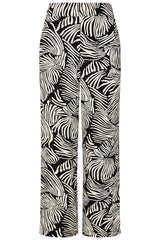 Wide Leg Palm Print Trousers