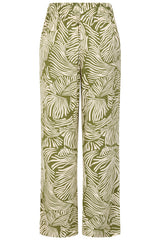 Wide Leg Palm Print Trousers