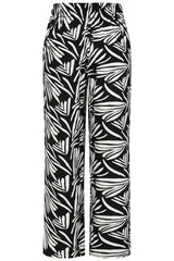 Wide Leg Abstract Print Trousers