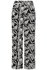 Wide Leg Abstract Print Trousers
