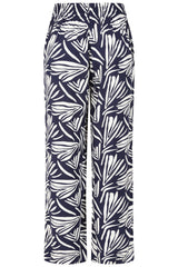 Wide Leg Abstract Print Trousers