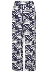 Wide Leg Abstract Print Trousers