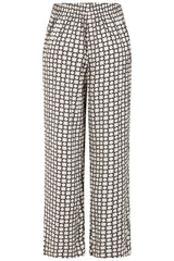 Wide Leg Circle Tile Print Trousers